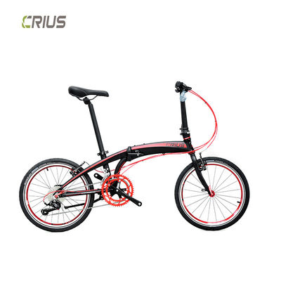Vélo pliant de 20 pouces avec 9 engrenages de vitesse et conception portable en alliage