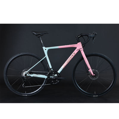 Vélo routier soudé en fibre de carbone 700C 2*9s 1*9s AL Cadre jolie forme AL Hub et 10kg