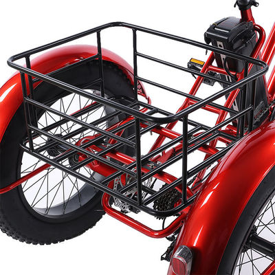 Avant 24 arrière 20 pneus neige tricycle électrique avec SHIMANO arrière 7-vitesse et batterie 48V15A