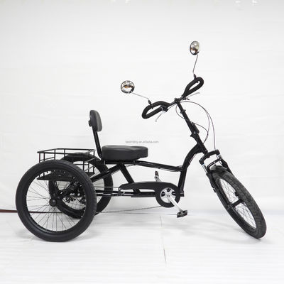 Cadre en acier au carbone élevé 7 vitesses Trike cargo avec roues en alliage d'aluminium de 24 pouces d'épaisseur