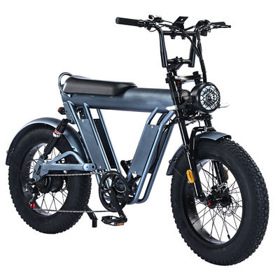 Vélo électrique à pneus gras de 20 pouces avec cadre en alliage d'aluminium de 48V et double suspension