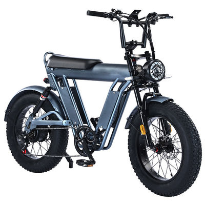 Vélo électrique à pneus gras de 20 pouces avec cadre en alliage d'aluminium de 48V et double suspension