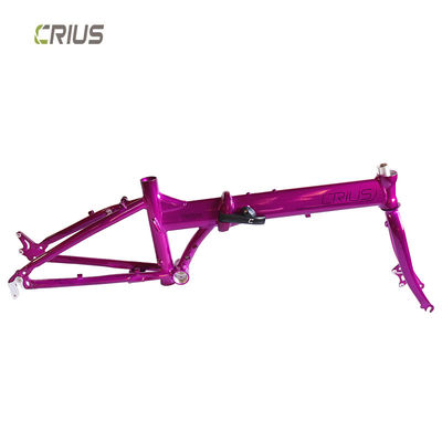Cadre de vélo pliable en alliage d'aluminium de 20 pouces avec mode de traitement de surface brillante Convient