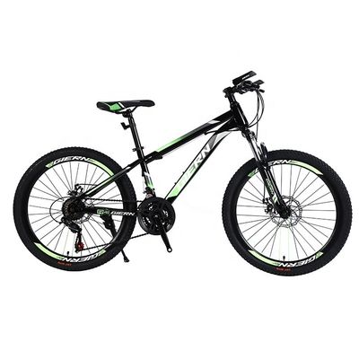 Matériau de fourchette en acier 26 pouces vélo de montagne avec frein à disque avant et arrière roue