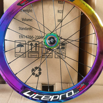 20 pouces de roue en fibre de carbone pour vélos de route 8/9/10/11 vitesse double paroi couleur arc-en-ciel