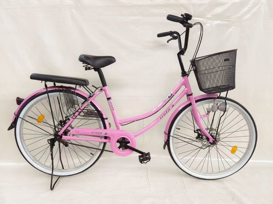 24 pouces vélo de ville vélo de ville à vitesse unique frein à disque avec dynamo lumière